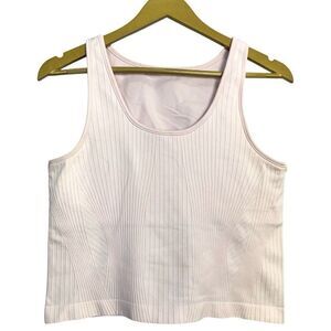 Lululemon Ebb to Street Crop Tank Size 12 Rib Map Strawberry Milkshake No Pads